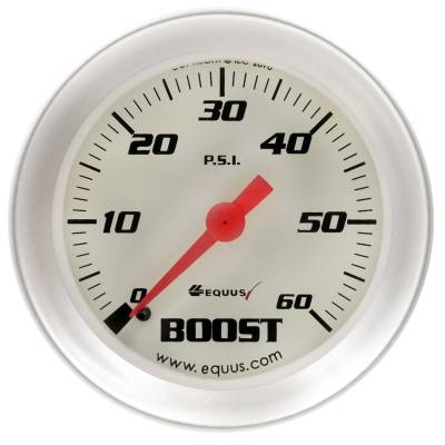 Equus - Equus E8256 Gauge Boost 2" 60 PSI 270 Sweep Mech White Silver 8000