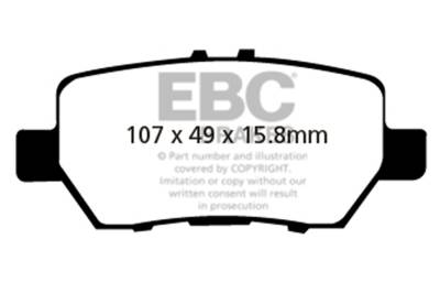 EBC Brakes - EBC Brakes DP41736R Yellowstuff Street & Track Brake Pads for 05-12 RL