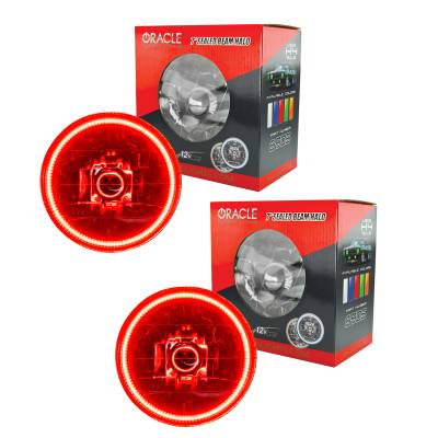 Oracle Lighting - Oracle 7081-003 SMD Pre-Assembled Headlights Red for 97-06 Jeep Wrangler TJ