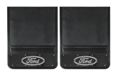 Gatorback - Gatorback 19"x24" Rear Dually Black Mud Flaps Ford Oval Logo GB1924F-FULL