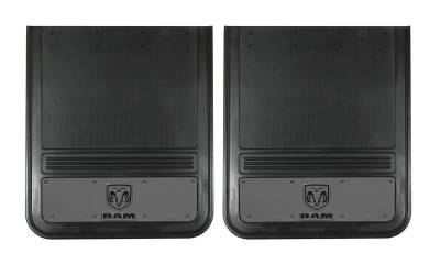 Gatorback - Gatorback 21"x24" Rear Dually Black Mud Flaps for RAM Head Logo GM2124RV