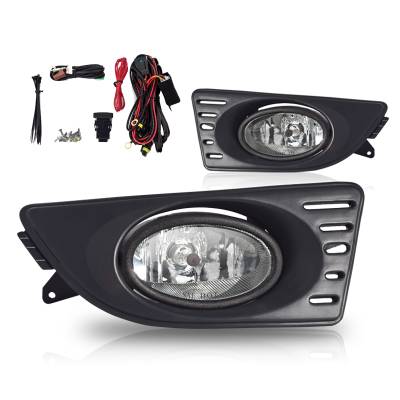 Winjet - Winjet CFWJ-0060-C Clear Fog Lights w/Wiring Kit for 05-07 Acura RSX