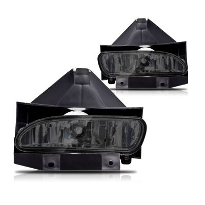 Winjet - Winjet CFWJ-0086-S Smoked Fog Lights for 99-04 Ford Mustang
