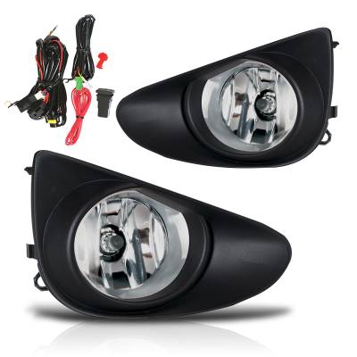 Winjet - Winjet CFWJ-0391-C Clear Fog Lights w/Wiring Kit for 12-14 Toyota Yaris