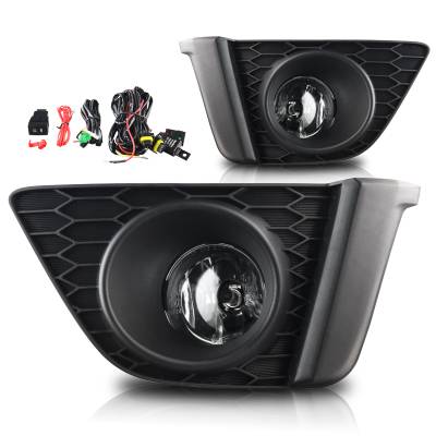 Winjet - Winjet CFWJ-0424-C Clear Fog Lights w/Wiring Kit for 14-15 Honda Fit