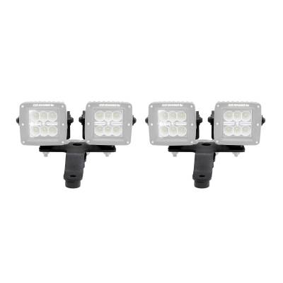 Go Rhino - Go Rhino 730230T Dual 3" Cube LED Cowl Mount for 18-26 Wrangler JL/Gladiator