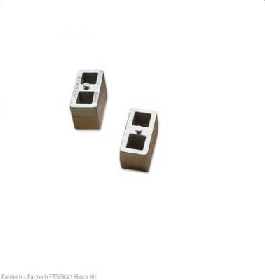 Fabtech - Fabtech FTSBK41 4" Block Kit x 2.5" WIDE w/Bumpstop