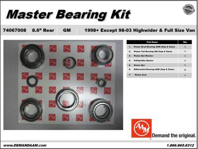 American Axle & Manufacturing - American Axle 74067008 Axle Differential Bearing Kit for Buick/Chevy/GMC