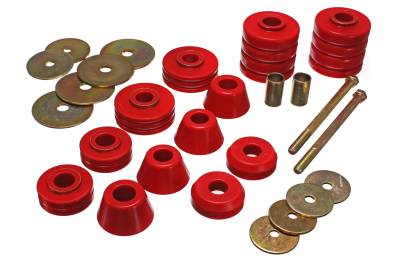 Energy Suspension - Energy Suspension 3.4107R Body Cab Mount Set Polyurethane Red
