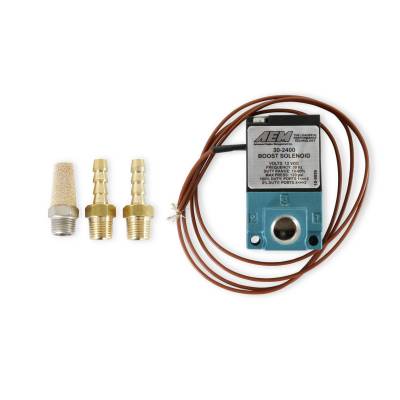 AEM Electronics - AEM 30-2400 Boost Control Solenoid Boost Control Solenoid Barb Adapter & Muffler