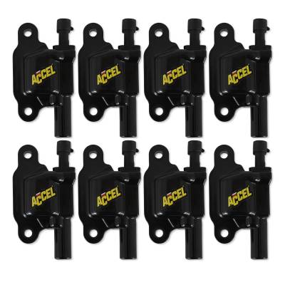 ACCEL - ACCEL 140043K-8 Direct Ignition Coil Kit for GM LS2 LS3 LS7 Black 8Pc