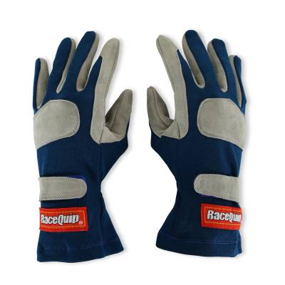 Racequip - RaceQuip 351022RQP 351 Series 1-Layer Nomex Race Gloves Blue Small
