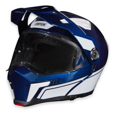 Simpson Motorcycle - Simpson Motorcycle JBDUWXS Journey Bandit X-Small Motorcycle Helmet Blue/White