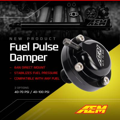 AEM Electronics - AEM Electronics 25-4002 AN6 ORB 40-70 PSI Fuel Pulse Damper