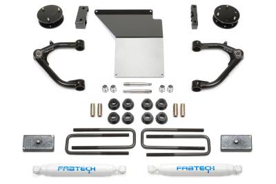 Fabtech - Fabtech FTS21144 3" K2 Uniball UCA System Alu. w/Rear Shocks 14-18 Silv/Sra 1500