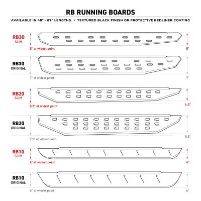 Go Rhino - Go Rhino 63413157ST RB10 Slim Line Running Boards w/Mounting Brackets Kit