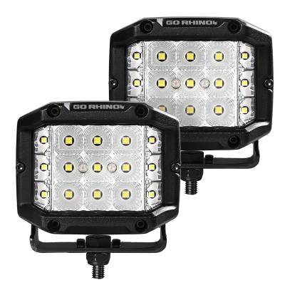 Go Rhino - Go Rhino 750300323FCS Bright Series Sideline 4x3 LED Flood Light Kit