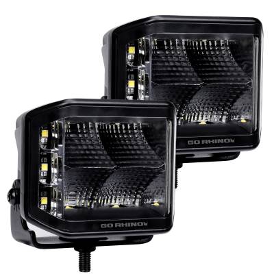 Go Rhino - Go Rhino 750700321FCS Blackout Series Sideline 4x3 LED Cube Flood Light Kit