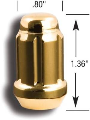 Gorilla Automotive - Gorilla 21138GD Small Lug Nut Acorn Gold 3/4" 13/16" Dual 12mm x 1.50