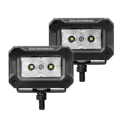 Go Rhino - Go Rhino 751003023FBS Bright Series 3x2 Rectangular LED Flood Lights Pair