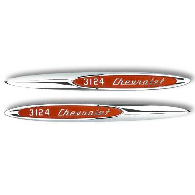Trim Parts - Trim Parts 9051 1957 Chevrolet Truck Front Fender"3124" Spear Emblem Pair