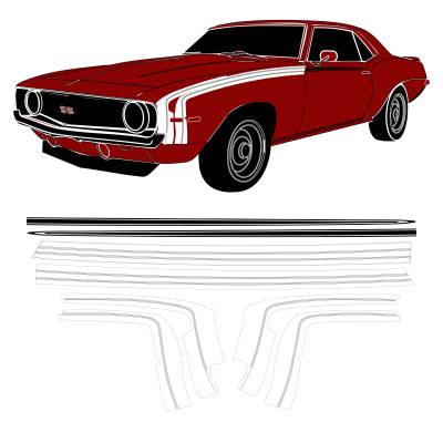 Trim Parts - Trim Parts TPG-6735 1969 Camaro SS Stencil & Black Vinyl Hockey Stick Stripe Kit