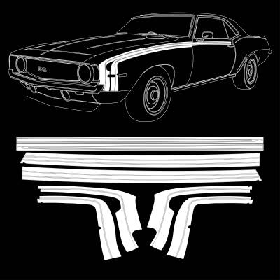 Trim Parts - Trim Parts TPG-6737 SS Graphics Kit for 69 Chevrolet Camaro