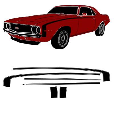 Trim Parts - Trim Parts TPG-6740 SS Graphics Kit for 69 Chevrolet Camaro