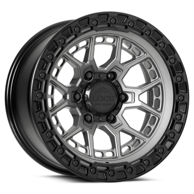 Lock Off-Road - Lock Off-Road COMMANDO-7969MGMBR12N LC12 Commando 17x9 6x5.5 12mm Gray/Black