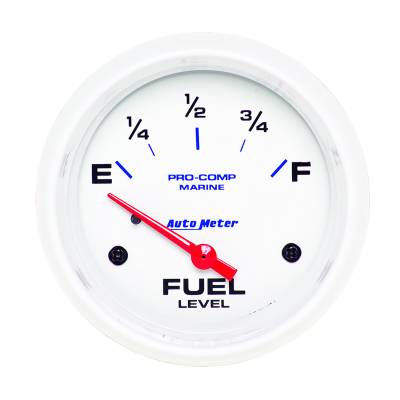 AutoMeter - AutoMeter 200761 2-5/8" Fuel Level Gauge 240-33 Ohm Marine White