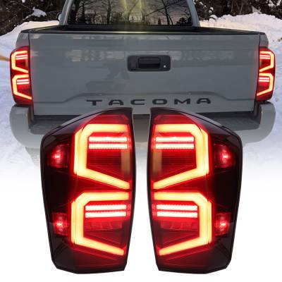 AMERICAN MODIFIED - AMERICAN MODIFIED AMTYTAAC00204 Smoked LED Tail Lights w/DRL Sequential Signal