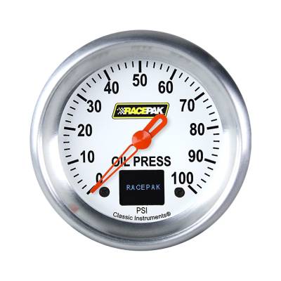 Classic Instruments - Classic Instruments 250-CI-381WA Racepak 2-5/8 Oil Pressure 100 PSI Gauge