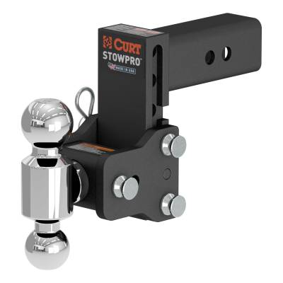 CURT - CURT 45971 StowPro Adjustable Ball Mount 5" Drop 2.5" Shank Dual Ball