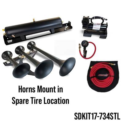 Kleinn Automotive Accessories - Kleinn Automotive SDKIT17-734STL Air Horn Kit