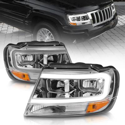 Anzo USA - Anzo USA 111538 Crystal Headlight Set for 99-04 Grand Cherokee WJ