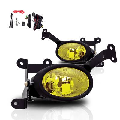 Winjet - Winjet CFWJ-0058-Y Yellow Fog Lights w/Wiring Kit for 06-08 Honda Civic 2DR