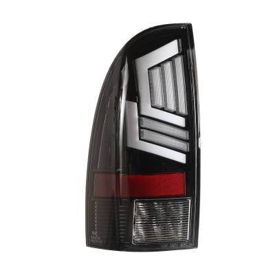 Winjet - Winjet CTWJ-0728-GBC-SQ Gloss Black/Clear LED Taillights for 05-15 Toyota Tacoma