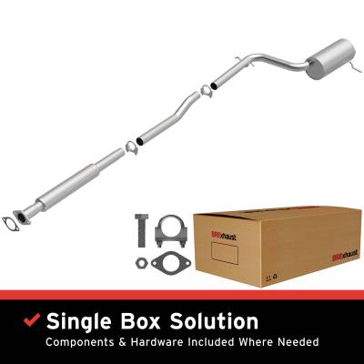 BRExhaust - BRExhaust 106-0213 Direct-Fit Cat-Back Exhaust Kit 2.5" Aluminized Steel