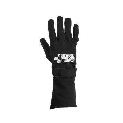 Simpson Safety - Simpson Racing LGKXS Legend SFI-1 Racing Gloves X-Small Black Nomex SFI 3.3/1