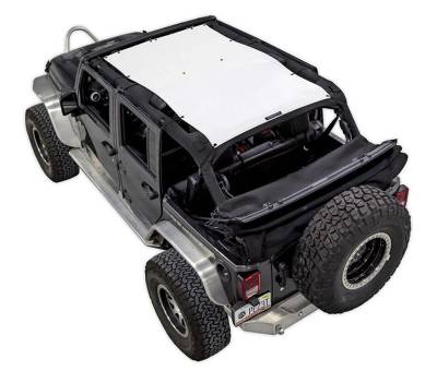 SpiderWebShade - SPIDERWEBSHADE SWS-SHDTOP-01-JK4D-WHT Mesh Bikini Top-White for Jeep JK 4DR
