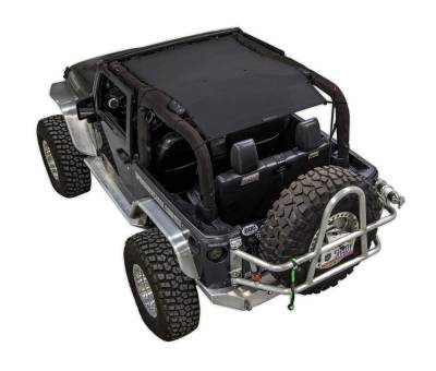 SpiderWebShade - SPIDERWEBSHADE SWS-SHDTOP-01-JK2D-BLK Mesh Bikini Top-Black for Jeep JK 2DR