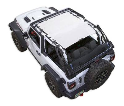 SpiderWebShade - SPIDERWEBSHADE SWS-SHDTOP-01-JL2D-WHT Mesh Bikini Top-White for Jeep JL 2DR