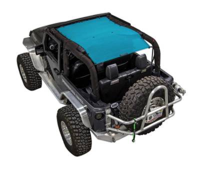 SpiderWebShade - SPIDERWEBSHADE SWS-SHDTOP-01-JK2D-TEL Mesh Bikini Top-Teal for Jeep JK 2DR