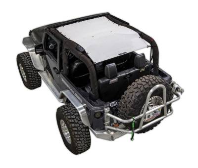 SpiderWebShade - SPIDERWEBSHADE SWS-SHDTOP-01-JK2D-WHT Mesh Bikini Top-White for Jeep JK 2DR
