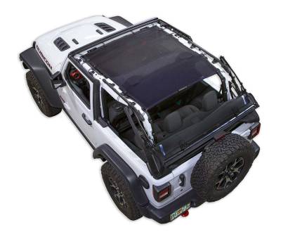 SpiderWebShade - SPIDERWEBSHADE SWS-SHDTOP-01-JL2D-BLK Mesh Bikini Top-Black for Jeep JL 2DR