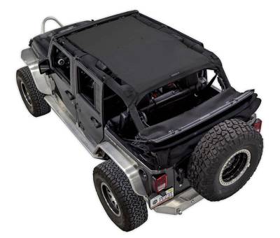 SpiderWebShade - SPIDERWEBSHADE SWS-SHDTOP-01-JK4D-BLK Mesh Bikini Top-Black for Jeep JK 4DR