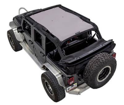 SpiderWebShade - SPIDERWEBSHADE SWS-SHDTOP-01-JK4D-GRY Mesh Bikini Top-Gray for Jeep JK 4DR