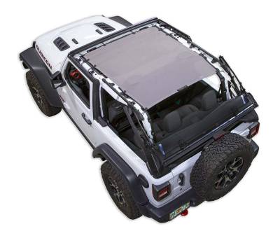 SpiderWebShade - SPIDERWEBSHADE SWS-SHDTOP-01-JL2D-GRY Mesh Bikini Top-Gray for Jeep JL 2DR