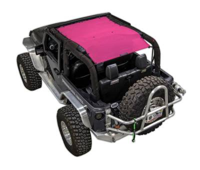 SpiderWebShade - SPIDERWEBSHADE SWS-SHDTOP-01-JK2D-PNK Mesh Bikini Top-Pink for Jeep JK 2DR