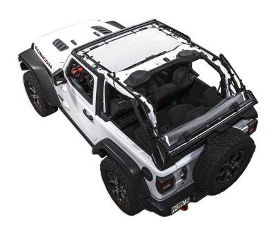 SpiderWebShade - SPIDERWEBSHADE SWS-SHDKNI-01-JL-WHT Mesh Bikini Top-White for Jeep JL/JT